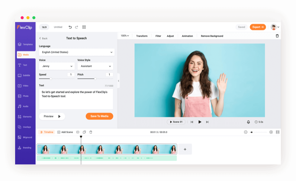 AI Text To Speech Video Maker Convert Text To Voice Online FlexClip